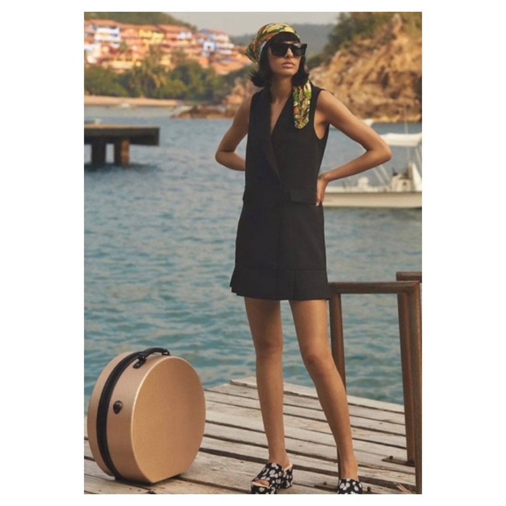 NWOT Anthropologie Mare Mare Blazer Mini Dress in Black  Size Small